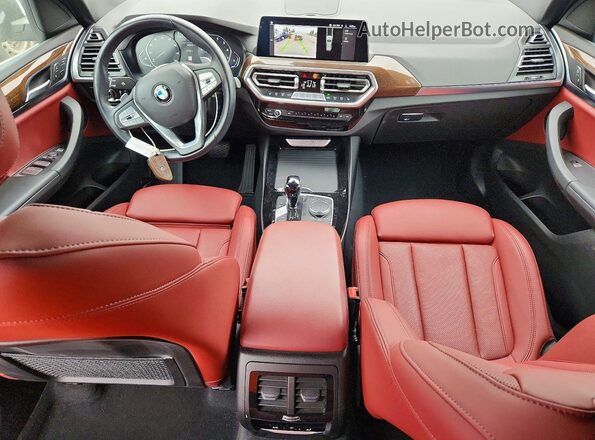 5UX43DP01N9K73942 2022 BMW X3 White წინა პანელის ხედი