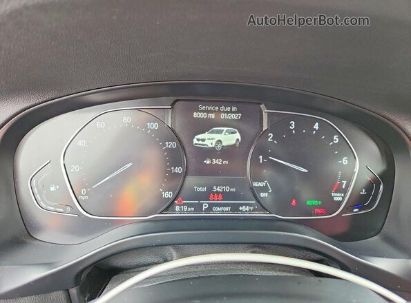 5UX43DP01N9K73942 2022 BMW X3 White ხელსაწყოთა პანელის ხედი