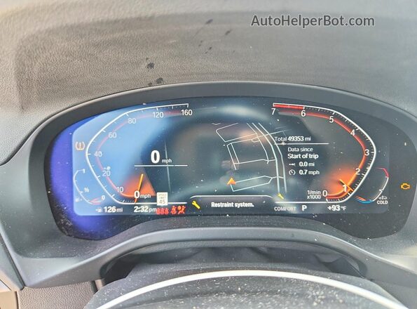 5UX43DP01R9U54710 2024 BMW X3 Black Вид щитка приладів