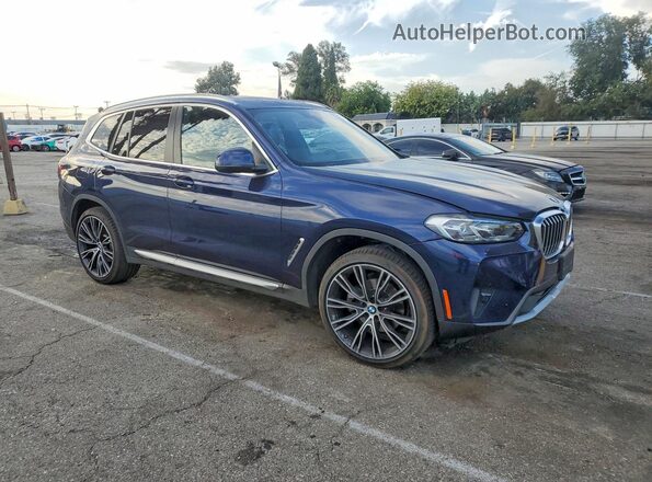 5UX43DP03N9K62716 2022 BMW X3 Blue Front right