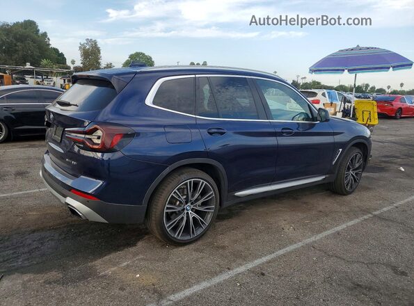 5UX43DP03N9K62716 2022 BMW X3 Blue Rear right