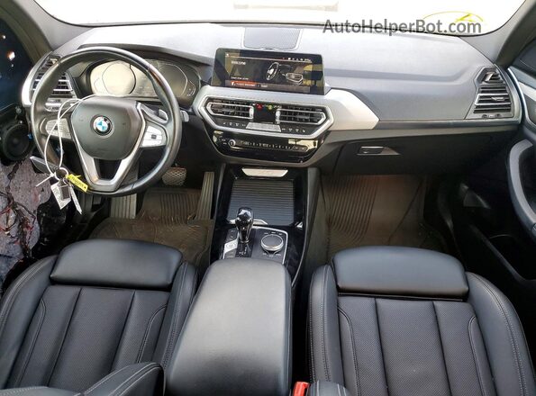 5UX43DP03N9K62716 2022 BMW X3 Blue Dashboard view