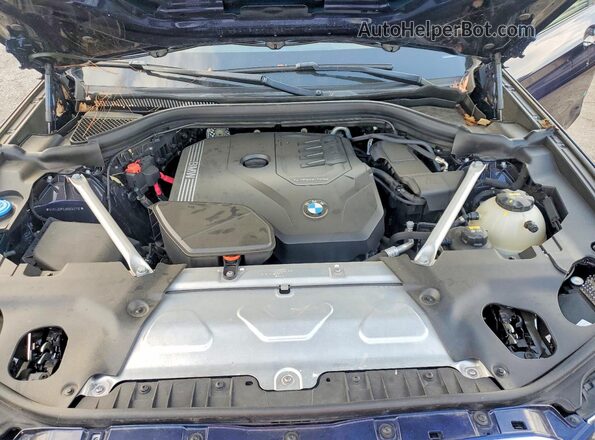 5UX43DP03N9K62716 2022 BMW X3 Blue Engine compartment view
