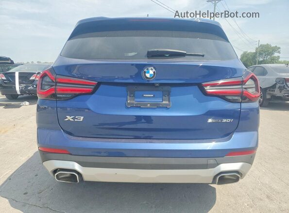 5UX43DP07P9P86387 2023 BMW X3 Blue Widok z tyłu