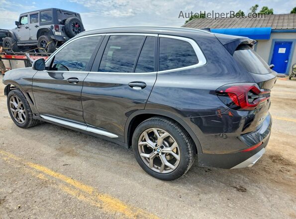 5UX53DP00N9J57524 2022 BMW X3 Black Հետևի ձախ