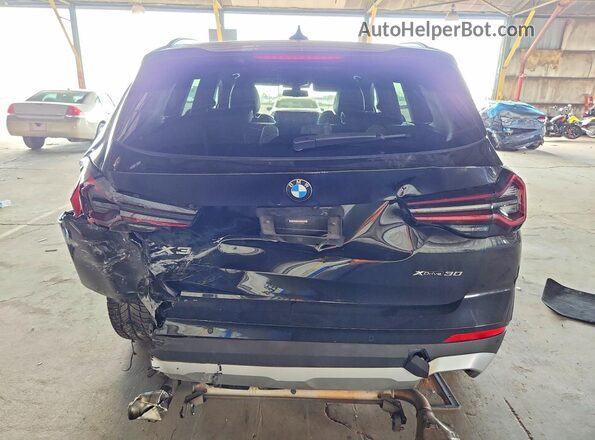 5UX53DP00P9S16087 2023 BMW X3 Black Widok z tyłu