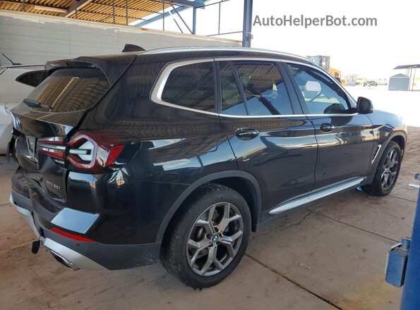5UX53DP02P9P82042 2023 BMW X3 Black უკანა მარჯვენა