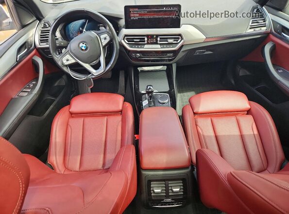 5UX53DP04N9L05030 2022 BMW X3 White Dashboard view