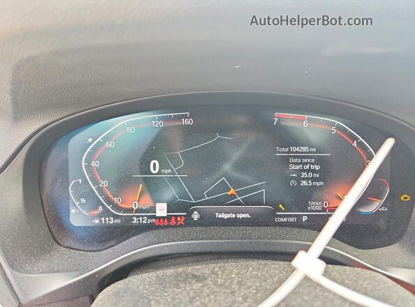 5UX53DP04N9L05030 2022 BMW X3 White Instrument cluster view