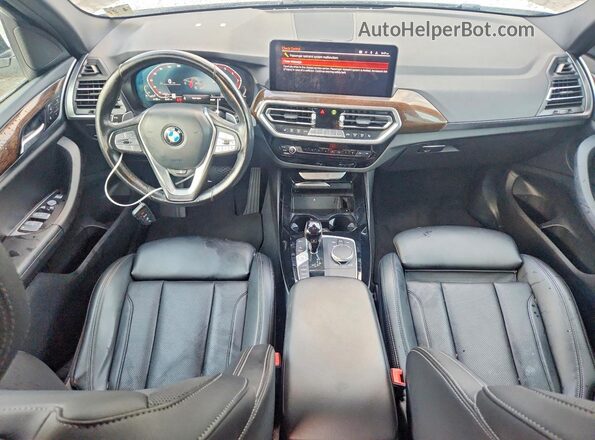 5UX53DP06N9M13648 2022 BMW X3 White Dashboard view