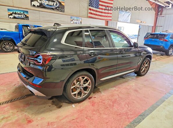 5UX53DP07N9K73772 2022 BMW X3 Black უკანა მარჯვენა