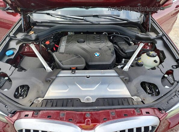 5UX53DP08N9M75472 2022 BMW X3 Burgundy Widok komory silnika