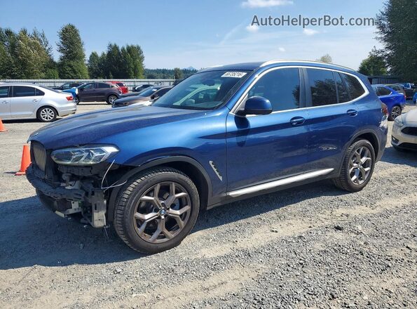 5UX53DP08P9P34299 2023 BMW X3 Синий Задняя левая четверть