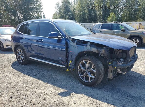 5UX53DP08P9P34299 2023 BMW X3 Синий Вид салона спереди