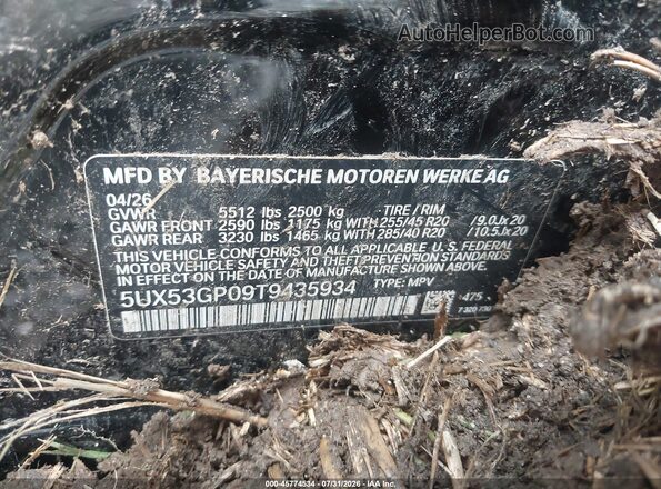 5UX53GP09T9435934 2026 BMW X3 Black ძრავის განყოფილების ხედი