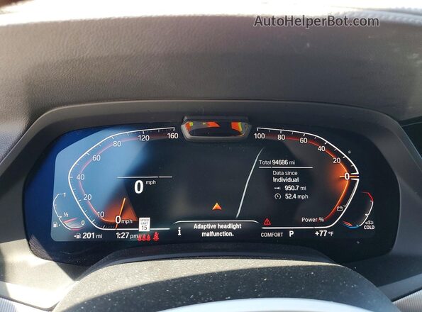 5UXCR4C01M9H62729 2021 BMW X5 White Widok zestawu wskaźników