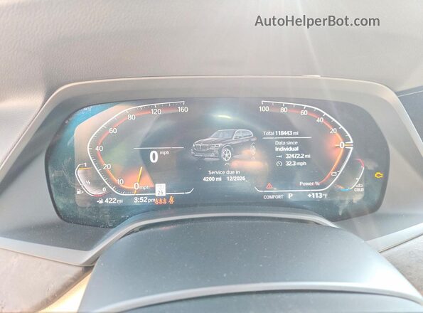 5UXCR4C05M9F51145 2021 BMW X5 Black Instrument cluster view