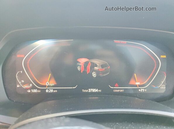 5UXCR6C01M9F39179 2021 BMW X5 Blue Instrument cluster view