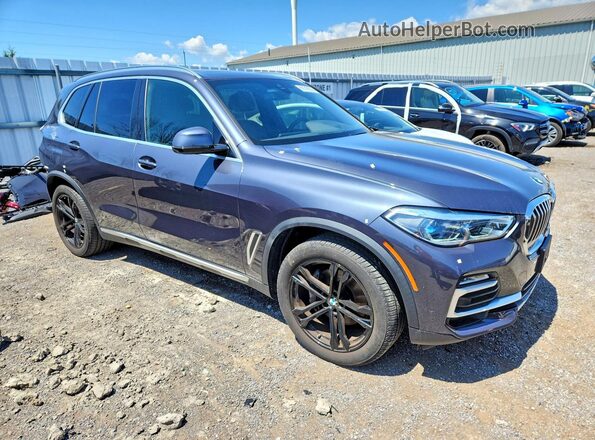 5UXCR6C02M9F56542 2021 BMW X5 Синий Передняя правая четверть