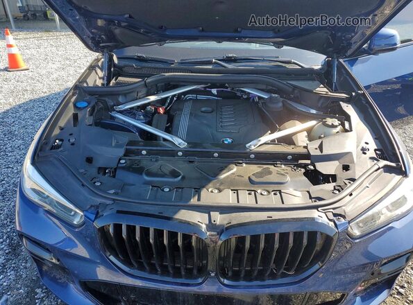 5UXCR6C02N9L71907 2022 BMW X5 Blue ძრავის განყოფილების ხედი