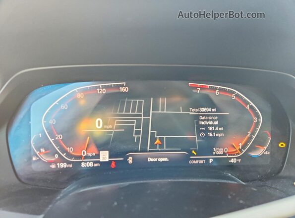 5UXCR6C04L9B52544 2020 BMW X5 Gray ხელსაწყოთა პანელის ხედი
