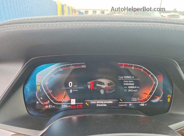 5UXCR6C06L9C29916 2020 BMW X5 Black Սարքավորումների վահանակի տեսք