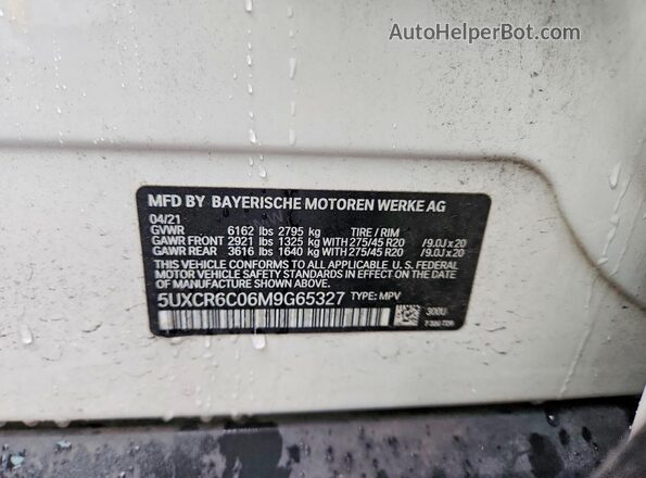 5UXCR6C06M9G65327 2021 BMW X5 White Панорамний вид салону 360°