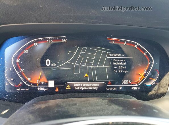 5UXCR6C54KLK88649 2019 BMW X5 Black Instrument cluster view