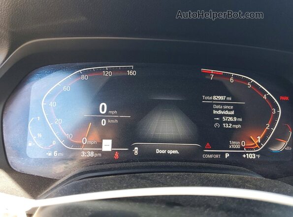 5UXCR6C56KLL14278 2019 BMW X5 Black Instrument cluster view