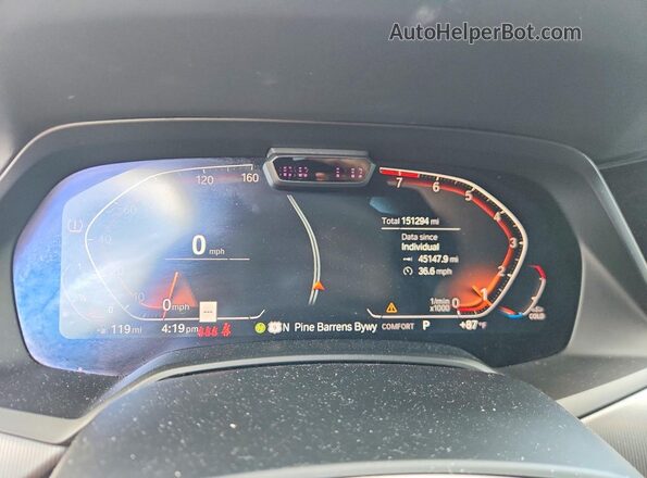 5UXCR6C5XKLB12207 2019 BMW X5 White Vista del cuadro de instrumentos