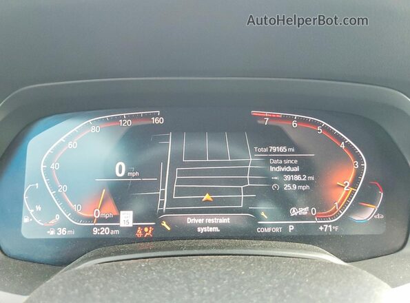 5UXCW2C00L9B63140 2020 BMW X7 Черный Вид щитка приборов