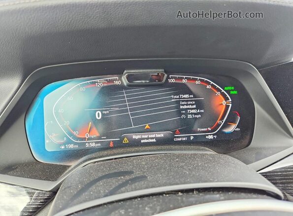 5UXCW2C00M9G33782 2021 BMW X7 Blue Rear seats view