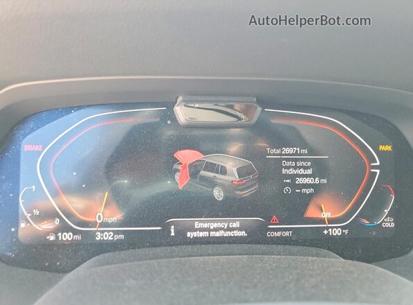 5UXCW2C02N9J14750 2022 BMW X7 Black Instrument cluster view