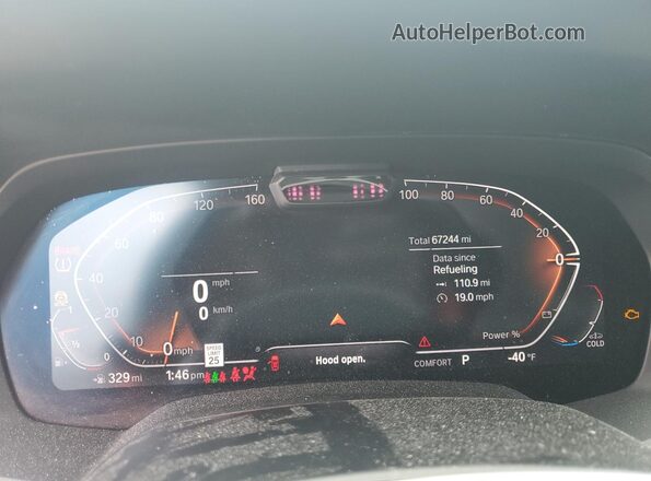 5UXCW2C06M9F55279 2021 BMW X7 White Вид щитка приладів
