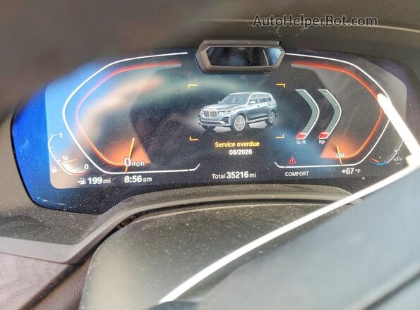 5UXCW2C08N9N03022 2022 BMW X7 Gray Սարքավորումների վահանակի տեսք