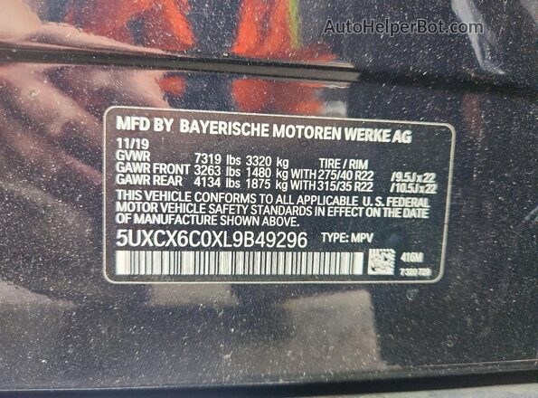 5UXCX6C0XL9B49296 2020 BMW X7 Black 
