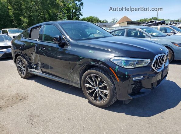 5UXCY6C01L9D04637 2020 BMW X6 Black Delantero derecho