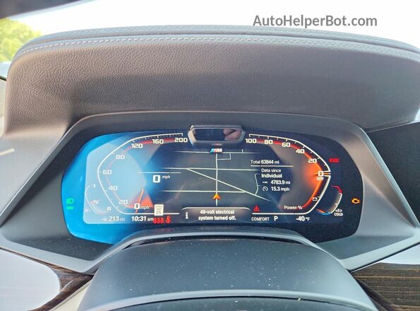 5UXCY6C02M9E83434 2021 BMW X6 Black Instrument cluster view