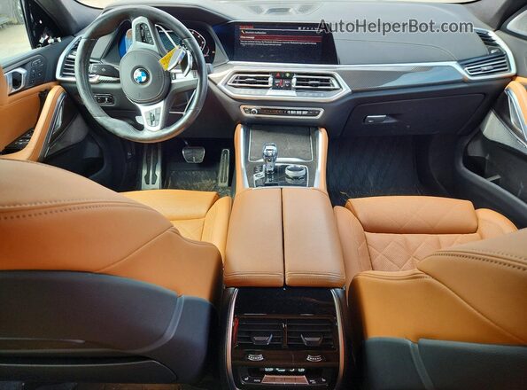 5UXCY8C02P9N57142 2023 BMW X6 Black Առջևի վահանակի տեսք