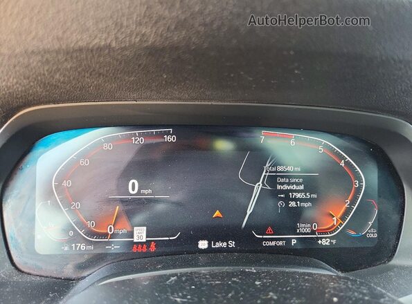 5UXJU2C54KLN67131 2019 BMW X5 Black Widok zestawu wskaźników