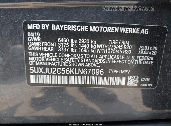 5UXJU2C56KLN67096 2019 BMW X5 Dark Blue Engine compartment view