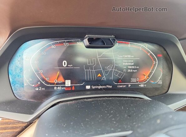 5UXJU2C59KLN65553 2019 BMW X5 Charcoal Вид щитка приладів