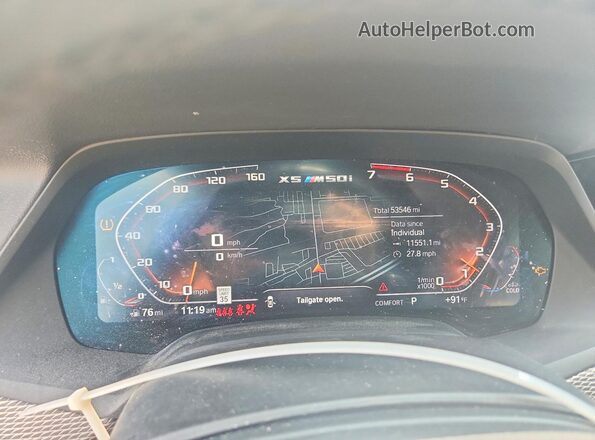 5UXJU4C03N9K58008 2022 BMW X5 Black Vista del cuadro de instrumentos