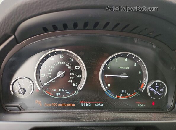 5UXKR0C55G0U49253 2016 BMW X5 White Widok zestawu wskaźników