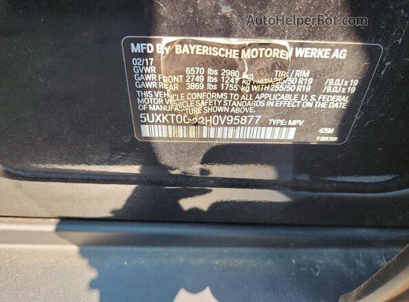 5UXKT0C33H0V95877 2017 BMW X5 Black Widok wnętrza 360 stopni