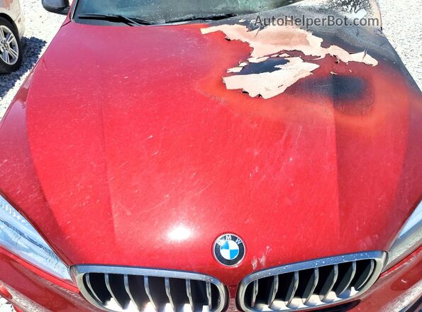 5UXKU0C34H0G68061 2017 BMW X6 Red Vista del compartimento del motor