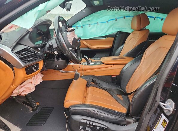 5UXKU0C53J0G81245 2018 BMW X6 Black წინა სალონის ხედი