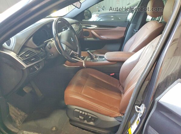 5UXKU2C39H0U28805 2017 BMW X6 Charcoal Вид салону спереду