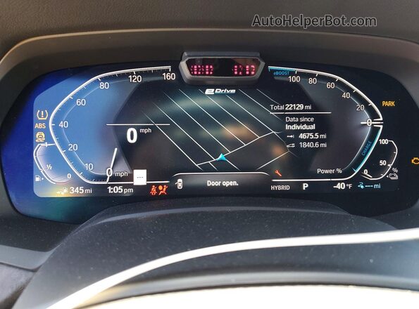 5UXTA6C02N9M41199 2022 BMW X5 Blue Widok zestawu wskaźników