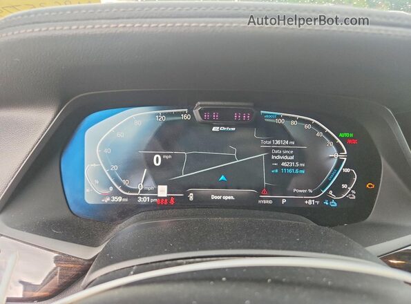 5UXTA6C03M9G35774 2021 BMW X5 Угольный Вид щитка приборов